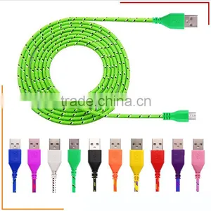 HOT 1M/2M/3M Nylon Fabric Braided Micro Data Sync USB Cable thumbnail-1