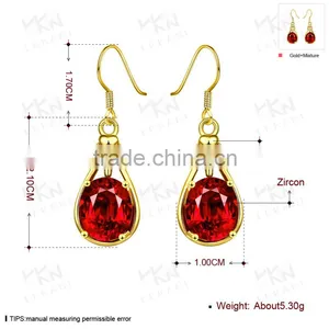 2015 Latest Fashion Jewellery Indian Gold Crystal Drop Earrings thumbnail-4