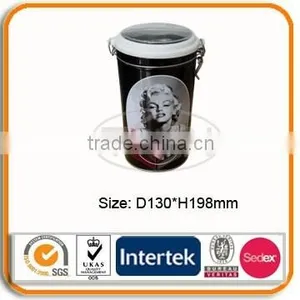 Airtight Round Tin Box With Clear Pvc Window and Lock thumbnail-1