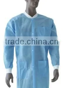 Disposable SMS Lab Coat With Elastic Cuff & Knitted Collar thumbnail-1