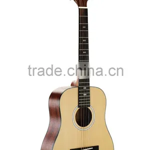 China Supplier UKU Brand 34" Chinese Wholesale Nature Color Spruce Body Mahogany Neck Global Acoustic Guitar thumbnail-1