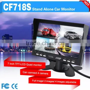 7 Inch Car Quad Monitor With 4 Video Input thumbnail-1