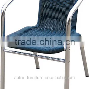 Anodized Aluminum Resin Wicker Chair thumbnail-1