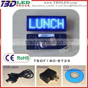 B729 Blue Led Name Card Badge,led Mini Led Display,mini Led Message Sign thumbnail-1
