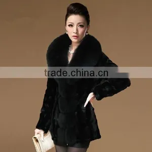Newest Mink Fur Coat Women Fashion Fox Wool Fur Coat 2013 "11" thumbnail-1