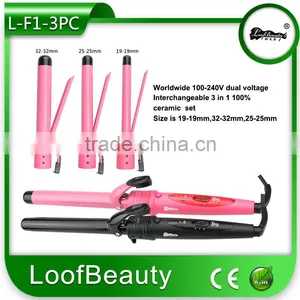 Top Quality 3 In 1 Interchangeable Ceramic Wands Hair Curlers thumbnail-3