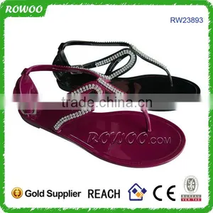 Hot Selling Ladies Fancy Flat Sandal Pvc Jelly Fashion Sandals thumbnail-2