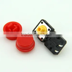 F0361 12*12*12mm Round Plastic Mini Tact Switch /tactile Switch/ Mini Touch Button Switch Round Cap Red thumbnail-1