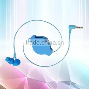 3.5mm Stereo In-ear Design Cute Candy Color Double Retractable Earphone Earbuds for MP3 MP4 for Android Samsung HTC LG IOS thumbnail-4