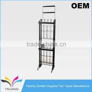 Supermarket Supply Metal Flooring 40 Bottle Wine Tower Stack for Wine Glass Holder thumbnail-3