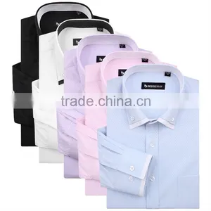 Mens Dress Shirts / Mens Fine Stripe Dress Shirt / Pure Cotton Triple Collar Mens Dress Shirts thumbnail-1