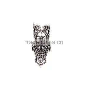 2015 China Wholesale Ashine Brand Europe&America Fashion Simple Hollow Statement Gunblack Silver Ring thumbnail-1
