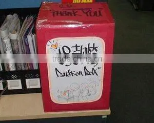 Red Large Cardboard Donation Box thumbnail-2