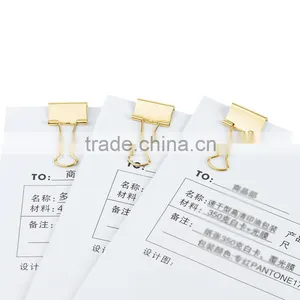 High Quality Golden Binder Clip Metal Long Binder Clip School Office Stationery thumbnail-2
