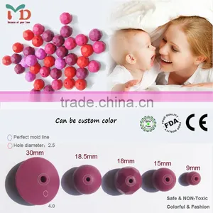 Silicone Teething Baby Beads/Food Grade Chewing Bulk Loose Beads For Baby Nursing Necklace Jewelry DIY thumbnail-1