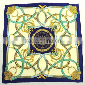 Brand Like Scarf 100% Silk Charmeuse Digital Printed Square Silk Scarves 90x90cm thumbnail-2