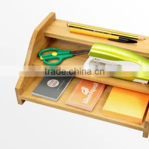 Desktop Envelope Holder Paper Rack Bamboo 3 Step Shelf Organiser thumbnail-4