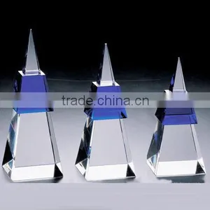 New Design Crystal Pyramid Clear and Blue Triangle Awards thumbnail-1