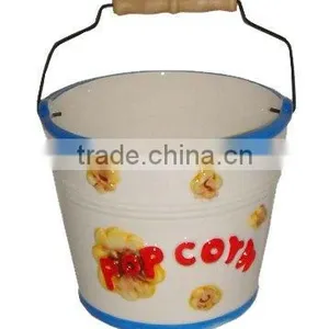 Hand-painted Ceramic Popcorn Bucket thumbnail-1