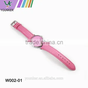 Cheap Stylish Pink PU Strap Stainless Steel Back Quartz With Watch Box Young Girls' Watch thumbnail-3