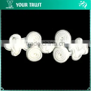 Height 18.5 Centermeter All White Sew On 100% Nylon Chinese Knot Frog Buttons thumbnail-3