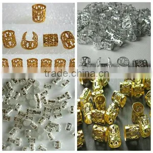 Dread Lock Dreadlocks Braiding Beads Golden Metal Cuffs Hair Accessories Decoration Filigree Tube 8mm 10pcs Pack Quality Choice thumbnail-3
