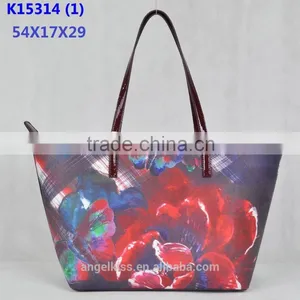 2015 New Fashion Printing pu Leather Ladies Tote Bag thumbnail-1