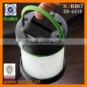 Mini Rechargeable LED Lantern With Solar Panel and Phone Charger for Hiking ,Boating,Camping,Home thumbnail-3