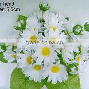 Hot Sale H21cm White Silk Wedding Flowers Daisy Bouquet thumbnail-2