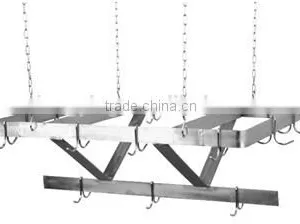 NSF Approval Stainless Steel Ceiling Mounted Pot Rack With Hooks thumbnail-2