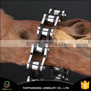 Fashion New Design Men's Bracelet Stainless Steel Top Quality Silver Bike Chain Style Finger Chain Ring Bracelet thumbnail-2