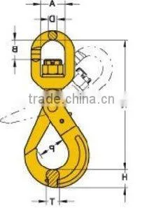 Hardware Forged Alloy Steel G80 Swivel Self-locking Hook thumbnail-2