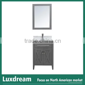 24" Grey Deluxe Bathroom Vanity With Single CUPC Sink thumbnail-1