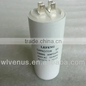 White Plastic Round Case Cbb60 Pcb Capacitor thumbnail-1
