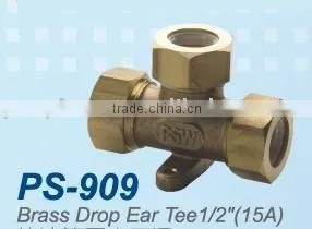 High Quality Taiwan Made Brass Tube Pipe Fitting Tee thumbnail-1