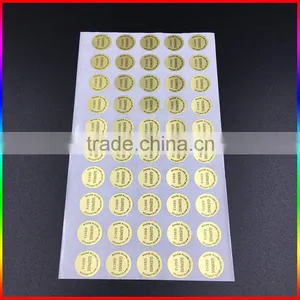 Fancy Logo Printed Adhesive Custom Gold Foil Sticker Label thumbnail-2