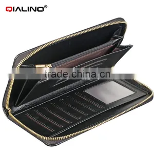 QIALINO Wholesale Zip Wallet Luxury Ostrich Leather Card Wallet Handbag thumbnail-5