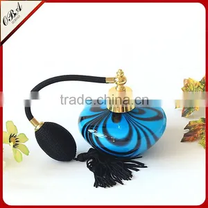 High-grade 100ML Blue Pattern Glass Bottle of Fine Tall Airbag Nozzle Perfume Bottle thumbnail-2