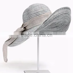High Quality Summer Beach Wide Brim Lady's Vacation Adjustable Floppy Hat thumbnail-4