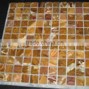 New Selling Attractive Style BROWN GOLDEN ONYX MOSAIC TILES COLLECTIONS thumbnail-1