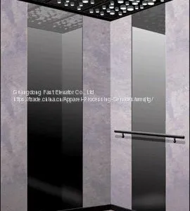 Luxury Etching Cabin Passenger Elevator thumbnail-2