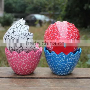 New Design Printing Crack Eggshell Shape Colorful Ceramic Planter thumbnail-4
