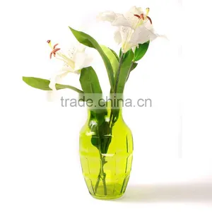 Green Elegant Murano Glass Vase Large Glass Vase Clear Glass Vase thumbnail-1