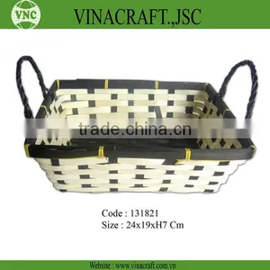 Handmade Bamboo Bread Basket With Handles thumbnail-1