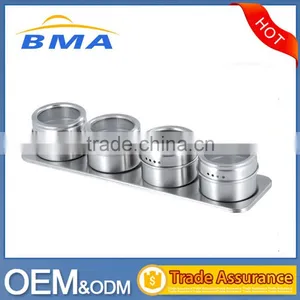 New Arrival 4 Pcs Magnetic Stainless Steel Spice Container Rack Set thumbnail-1