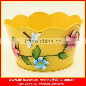 Antique Metal Flower Pot Painting Designs thumbnail-1