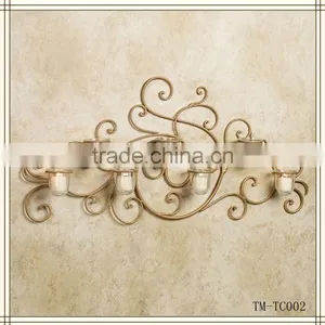 Hot Sale Scroll Gold Finish Metal Wall Candelabra thumbnail-1