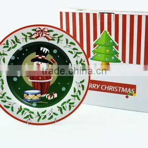 Set of 4pcs 10.5"porcelain Dinner Plate With Decal Printing for Christmas thumbnail-1