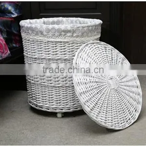 Cheap Round Willow Woven Laundry Hamper thumbnail-1