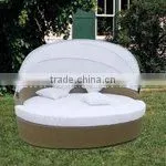 Modern Leisure Rattan Round Lounge With Canopy thumbnail-1